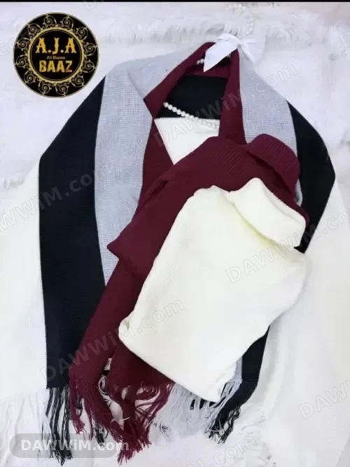 كنزات راصور مع سكارف أطقم صبايا