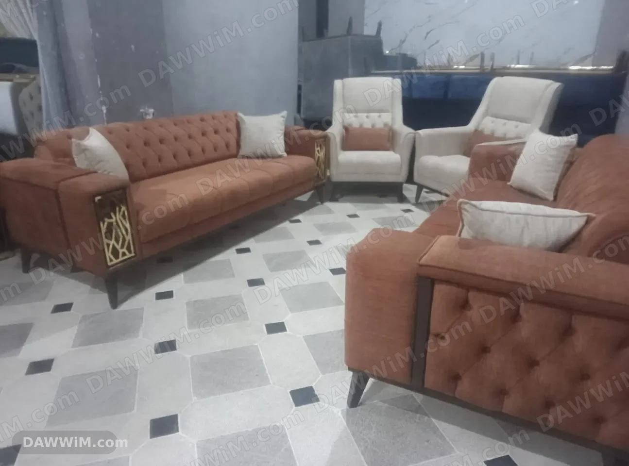طقم كنب موديلات كلاسيكية من مفروشات الملكة