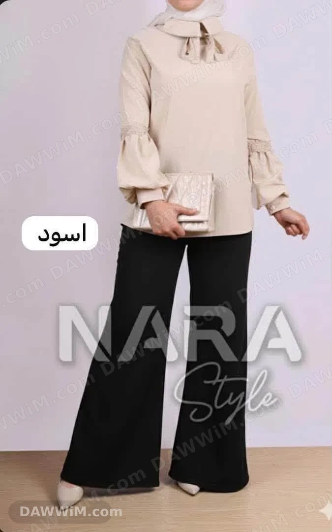 بنطال جينز شارلستون عريض موديل منتظر