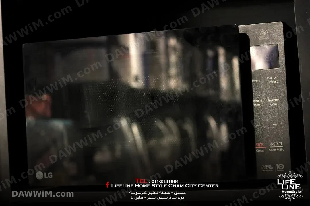 مايكروويف LG جديد 25 لتر - أسود بباب مرايا