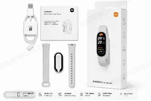 ساعة/سوار شاومي Mi Band 9 الأصلي مع ملحقات وإكسسوارات إضافية