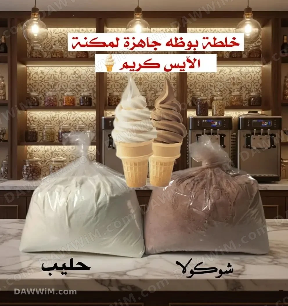 خلطات آيس كريم جاهزة (حليب وشوكولا)