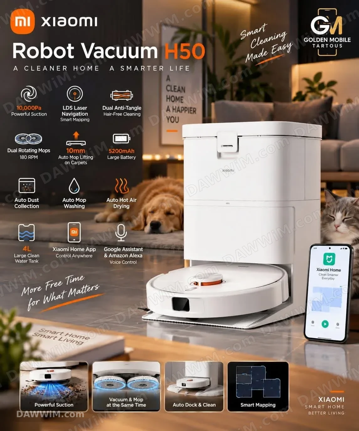 مكنسة شاومي روبوت Xiaomi Robot Vacuum H50