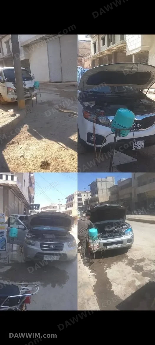 ورشة الموسى في منبج لتعبئة غاز مكيف السيارة