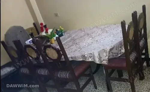 طاولة سفرة مع 6 كراسي خشب زان