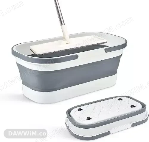 سطل مسح مستطيل قابل للطي مع ممسحة