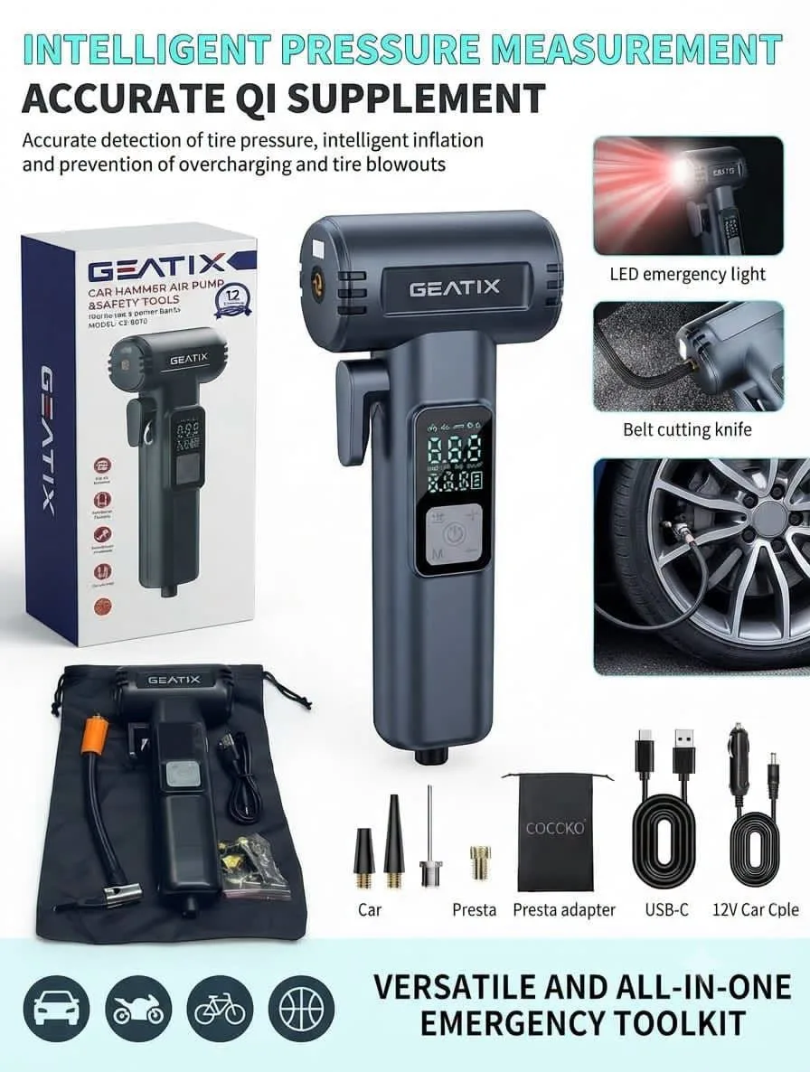 منفاخ إطارات محمول متعدد الاستخدامات من GEATIX