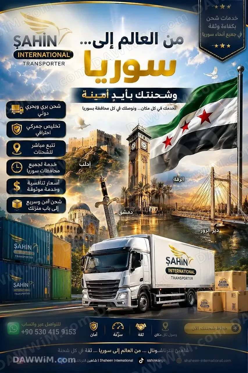 شحن دولي من الصين إلى سوريا مع تخليص جمركي احترافي