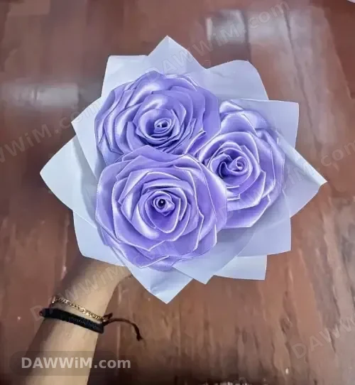 بوكيه ورد ساتان بنفسجي