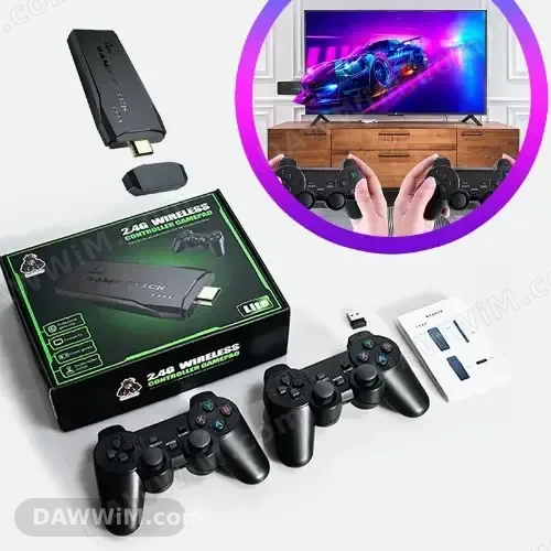 جهاز أتاري M8 Game Stick مع قبضتين لاسلكيتين