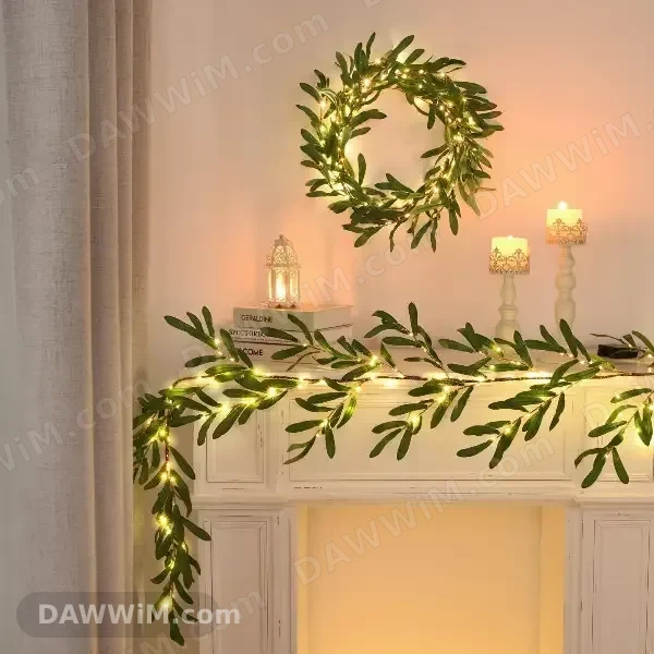 شجرة ورق الزيتون المضيئة للزينة
