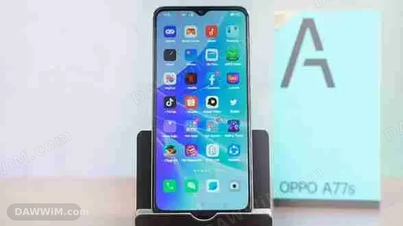 هاتف OPPO A77 مستعمل بحالة جيدة مع الكرتونة