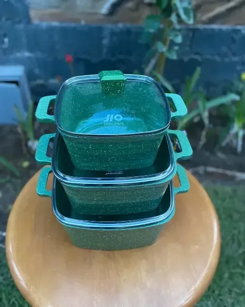 طقم طناجر جيو غرانيت ثلاثي موديل J190061