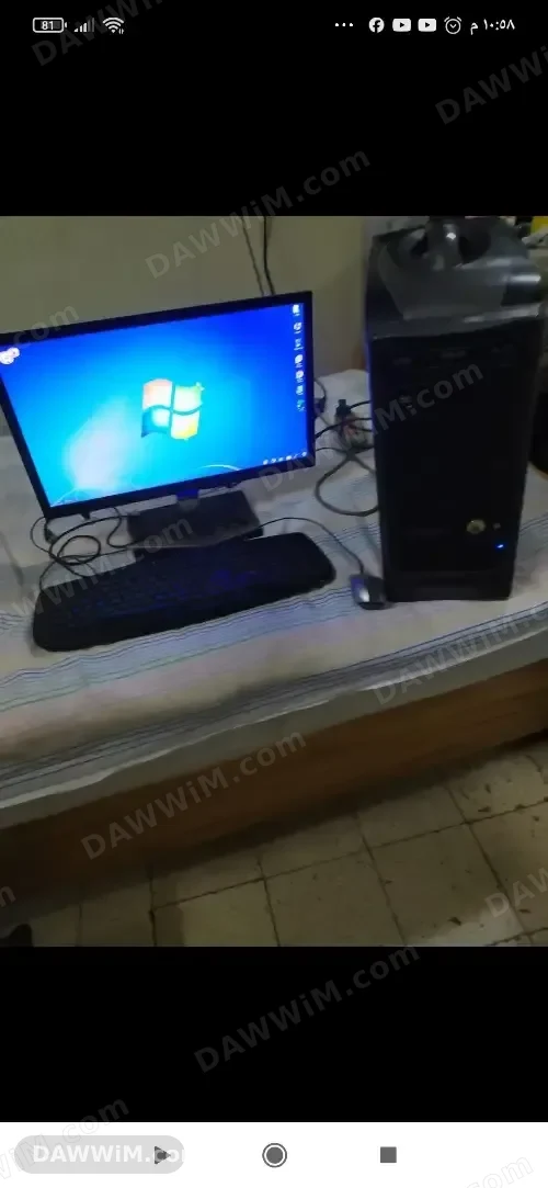 كمبيوتر مكتبي مستعمل مع شاشة وملحقات