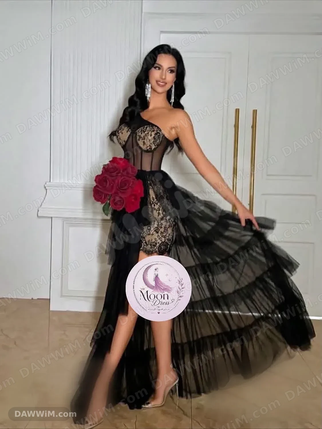 فستان سهرة أسود مميز وجديد