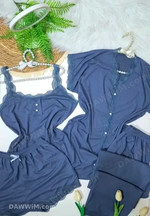بيجامة نسائية صيفية أربع قطع