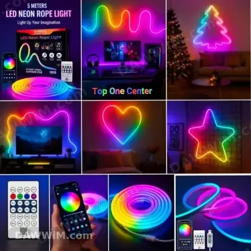 شريط إضاءة LED نيون RGB مضيء