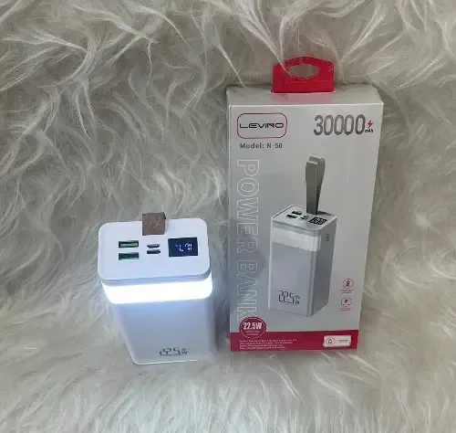 باور بانك LEVINO موديل N-50 سعة 30000 mAh مع شحن سريع 22.5W
