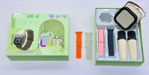 ساعة ذكية OK-2 مع سبيكر كاريوكي و4 أساور