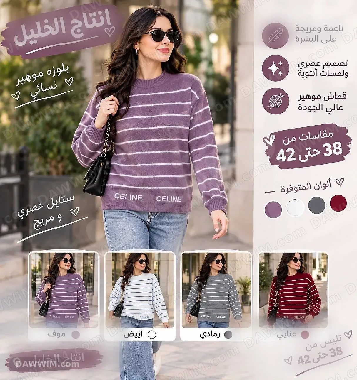 بلوزة موهير نسائية