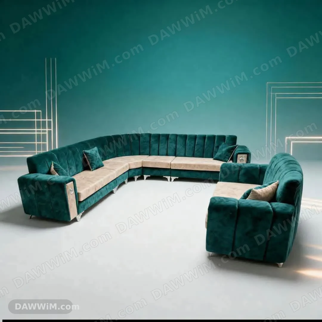 طقم كنب زاوية (طقم لف) مع إسفنج إكسترا
