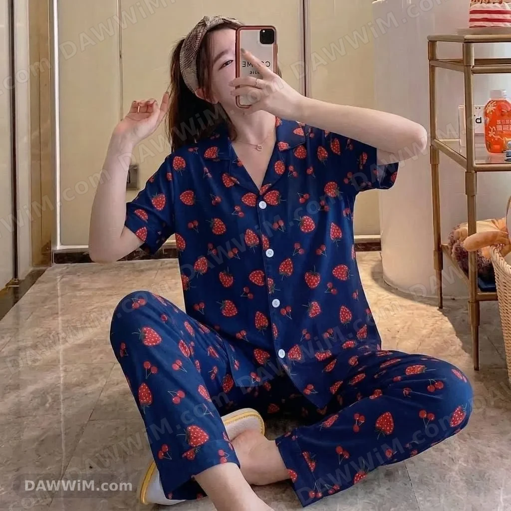 بيجامة نسائية قماش سوزيت أجنبي قياس واحد