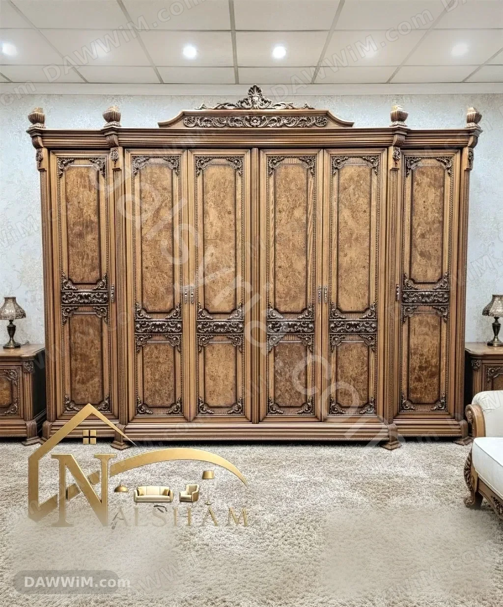 غرفة نوم خشب زان 9 قطع