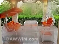 طقم حديقة كامل مع مرجوحة ثلاثية ومرجوحة سلة