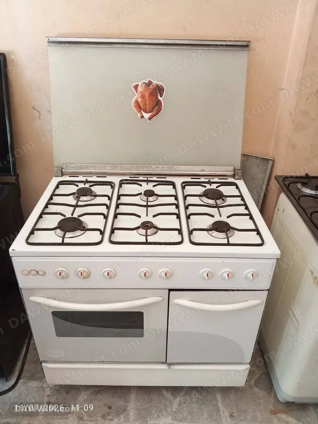 فرن غاز نوع الواحه 6 رؤوس مع غطاء بلور