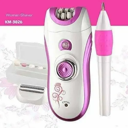 مجموعة إزالة الشعر والعناية Kemei KM-3026 مع قلم أظافر