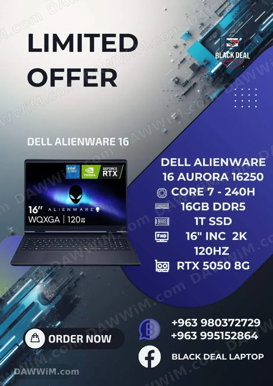 لابتوب Dell Alienware 16 Aurora AC16250 جديد