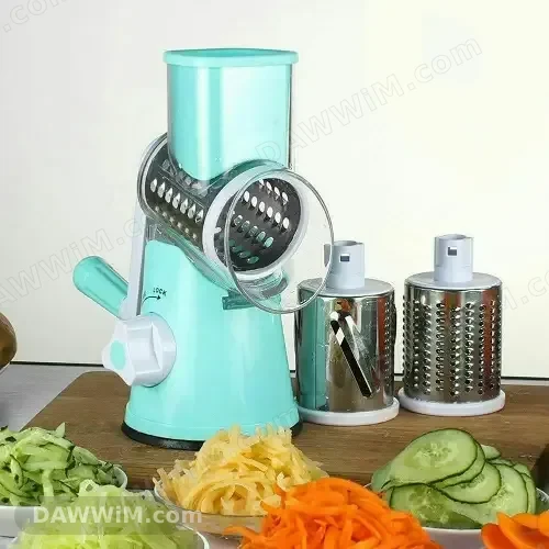 براشة خضار يدوية مع 3 قوالب ستانلس ستيل